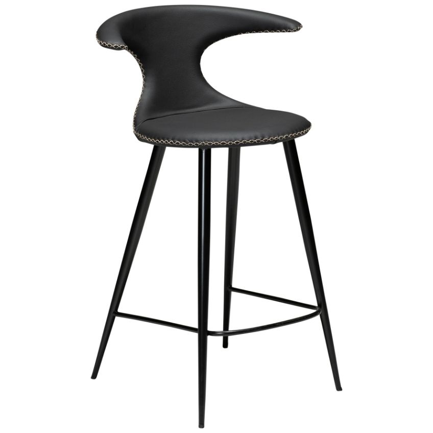 ​​​​​Dan-Form Černá kožená barová židle DAN-FORM Flair 65 cm ​​​​​Dan-Form