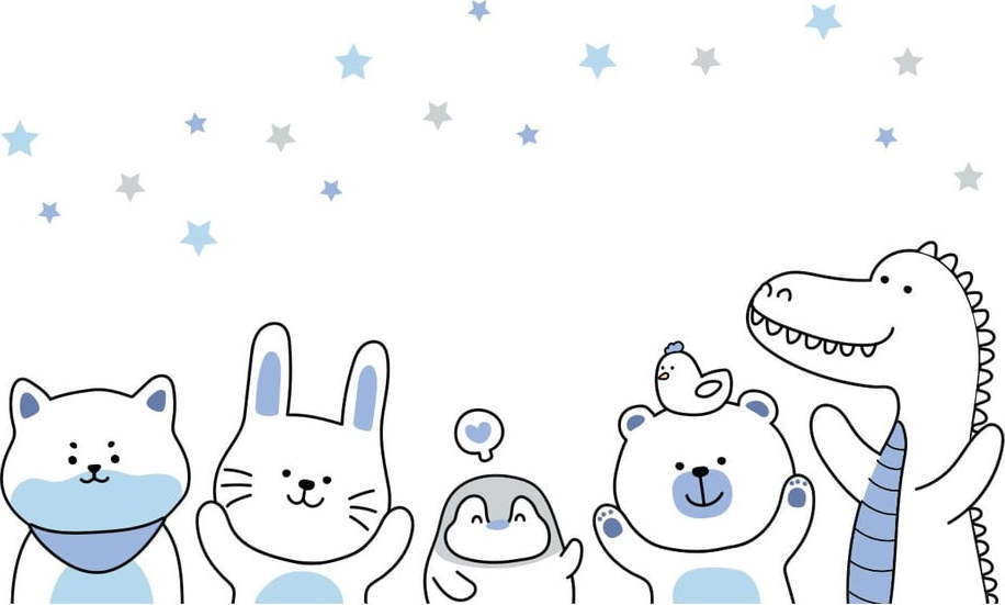 Dětská nástěnná samolepka Ambiance Cute Circus Animals