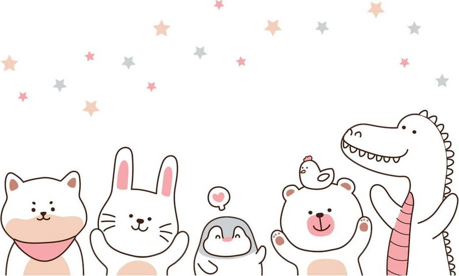 Dětská nástěnná samolepka Ambiance Happy Circus Animals