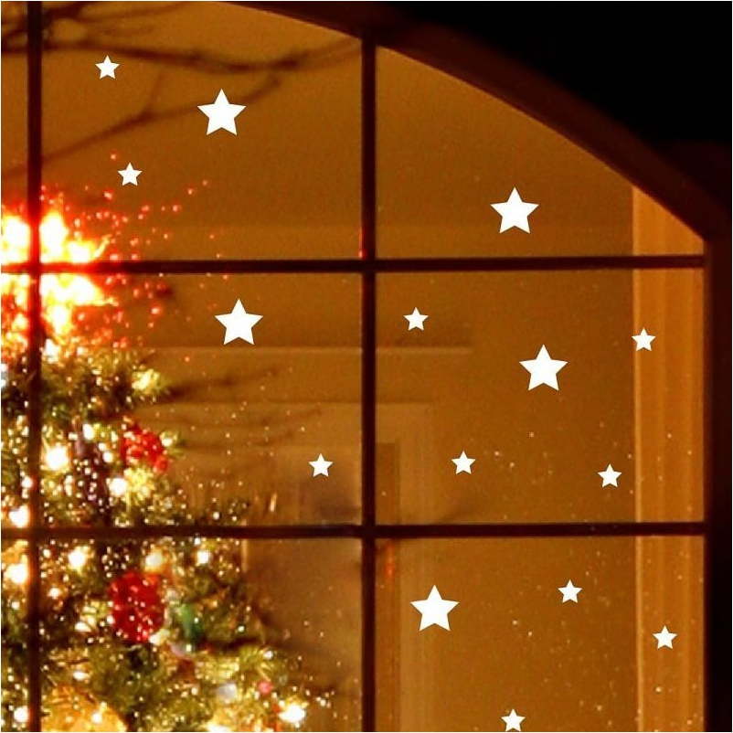 Elektrostatická vánoční samolepka Ambiance Bright White Stars Ambiance