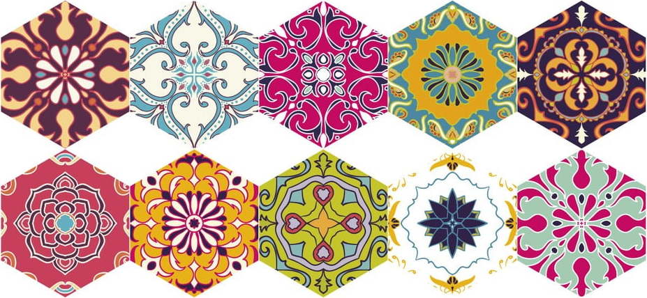 Sada 10 samolepek na podlahu Ambiance Domingo