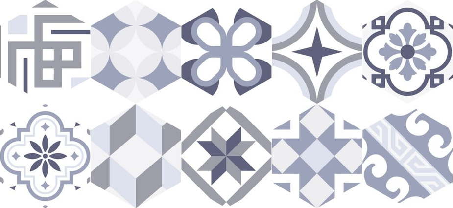 Sada 10 samolepek na podlahu Ambiance Folio