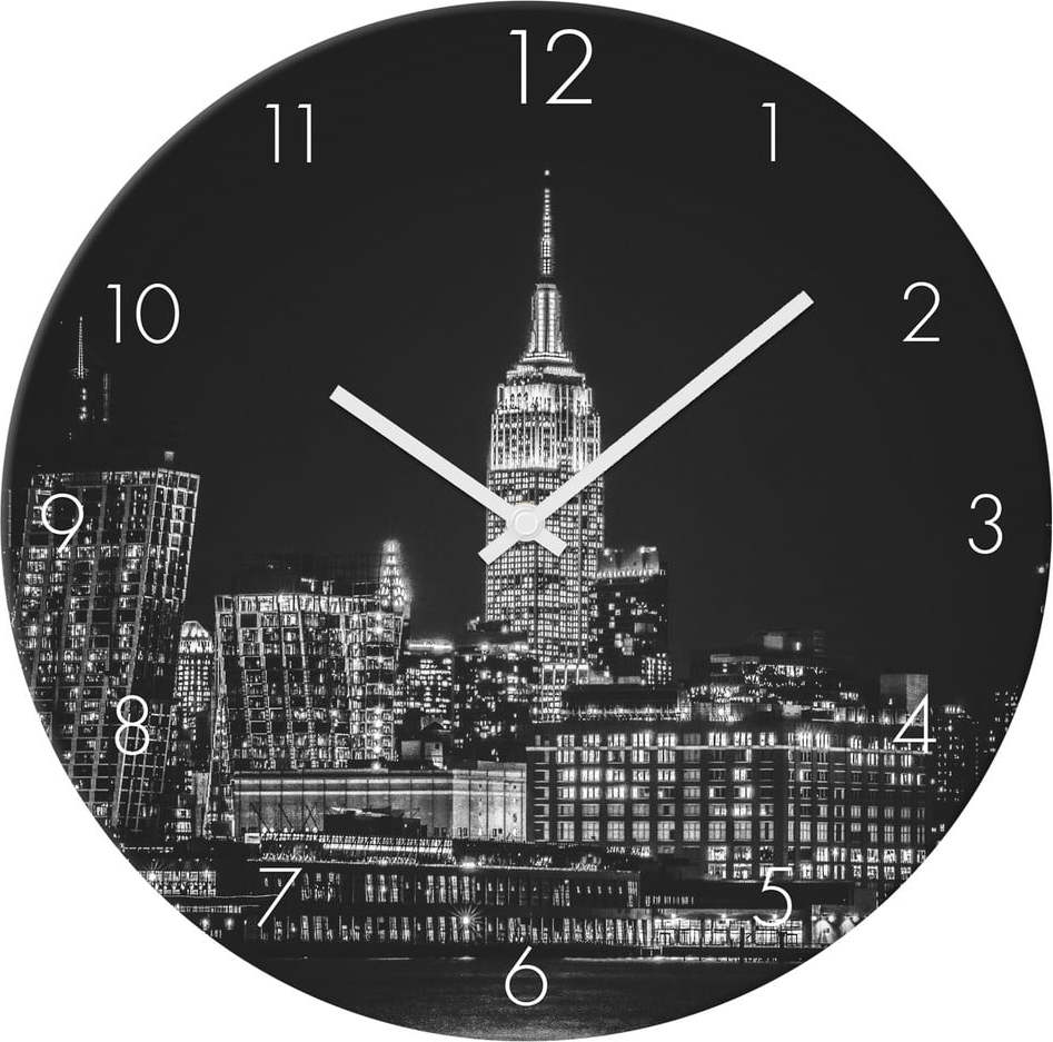 Skleněné nástěnné hodiny ø 30 cm Shining city - Styler Styler