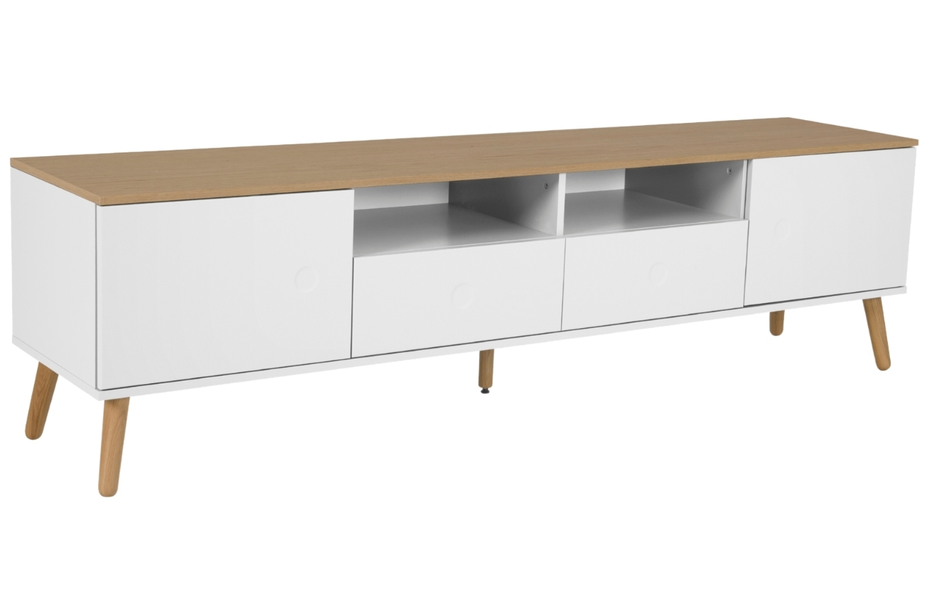Matně bílý lakovaný TV stolek Tenzo Dot 192 x 43 cm Tenzo