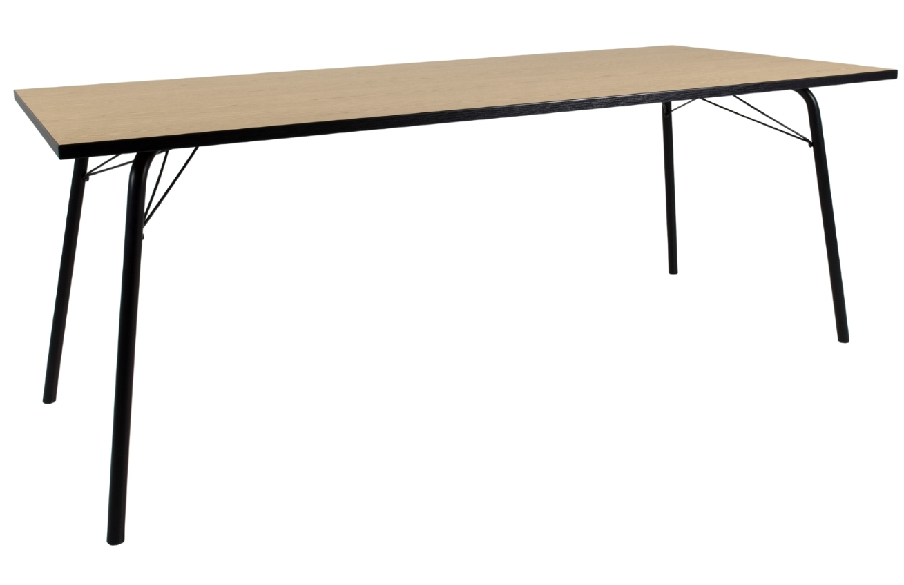 Dubový jídelní stůl Tenzo Flow 200 x 90 cm s kovovou podnoží Tenzo