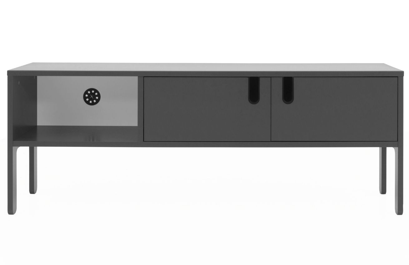 Matně šedý lakovaný TV stolek Tenzo Uno 137 x 40 cm Tenzo