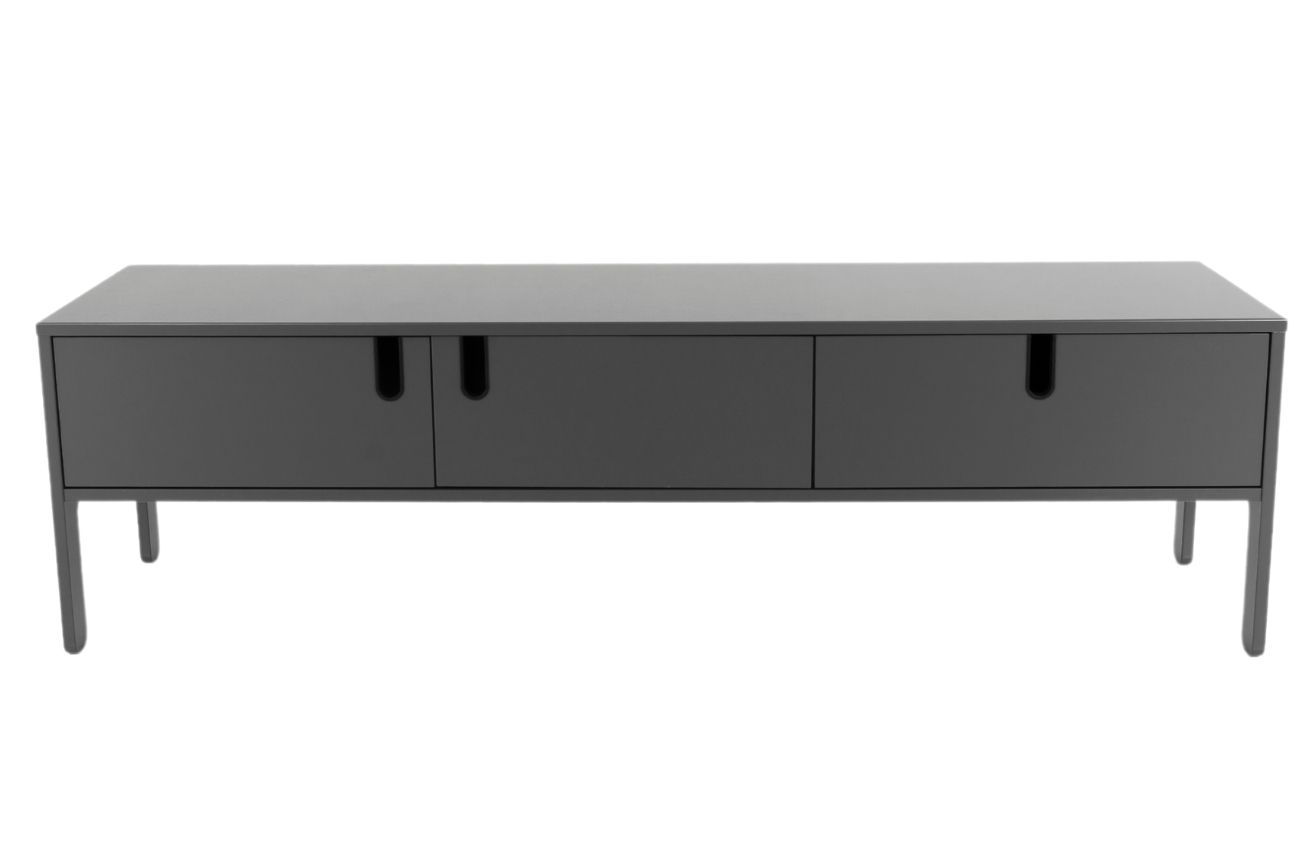 Matně šedý lakovaný TV stolek Tenzo Uno 171 x 46 cm Tenzo