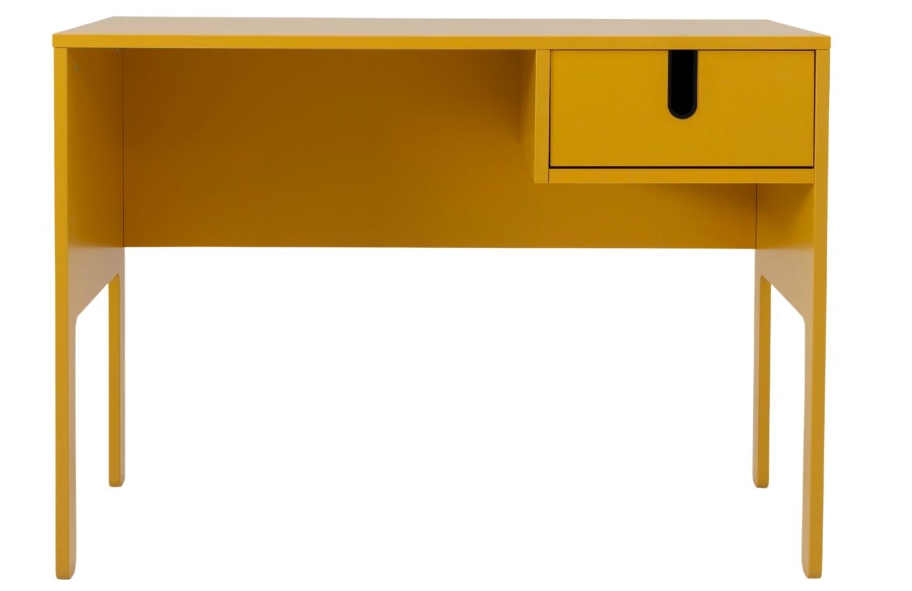 Matně hořčicově žlutý lakovaný pracovní stůl Tenzo Uno 105 x 50 cm Tenzo