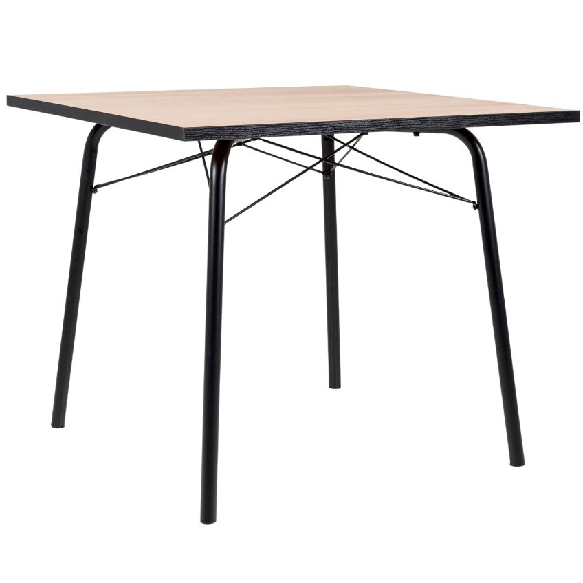 Dubový jídelní stůl Tenzo Flow 90 x 90 cm s kovovou podnoží Tenzo