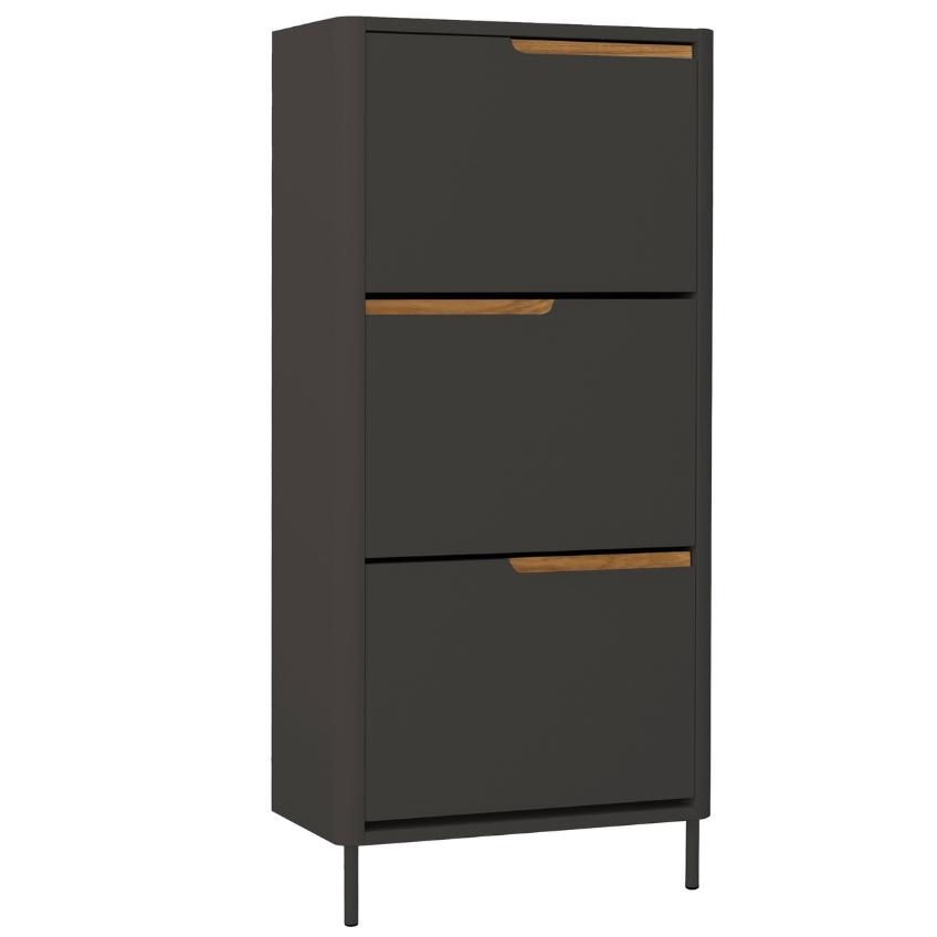 Matně antracitově šedý lakovaný nástěnný botník Tenzo Switch 62 x 30 cm Tenzo