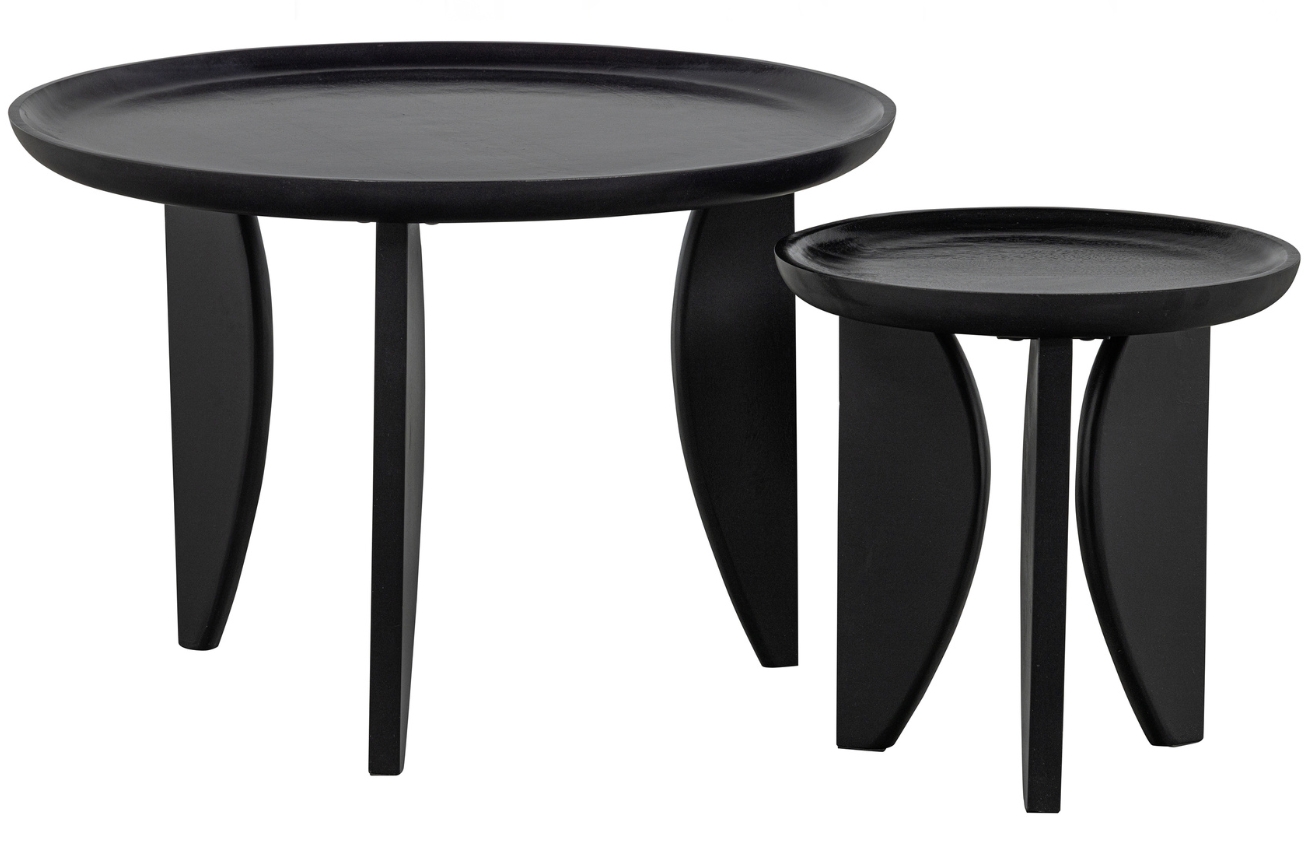 Hoorns Set dvou černých mangových konferenčních stolků Levitans 70/40 cm Hoorns