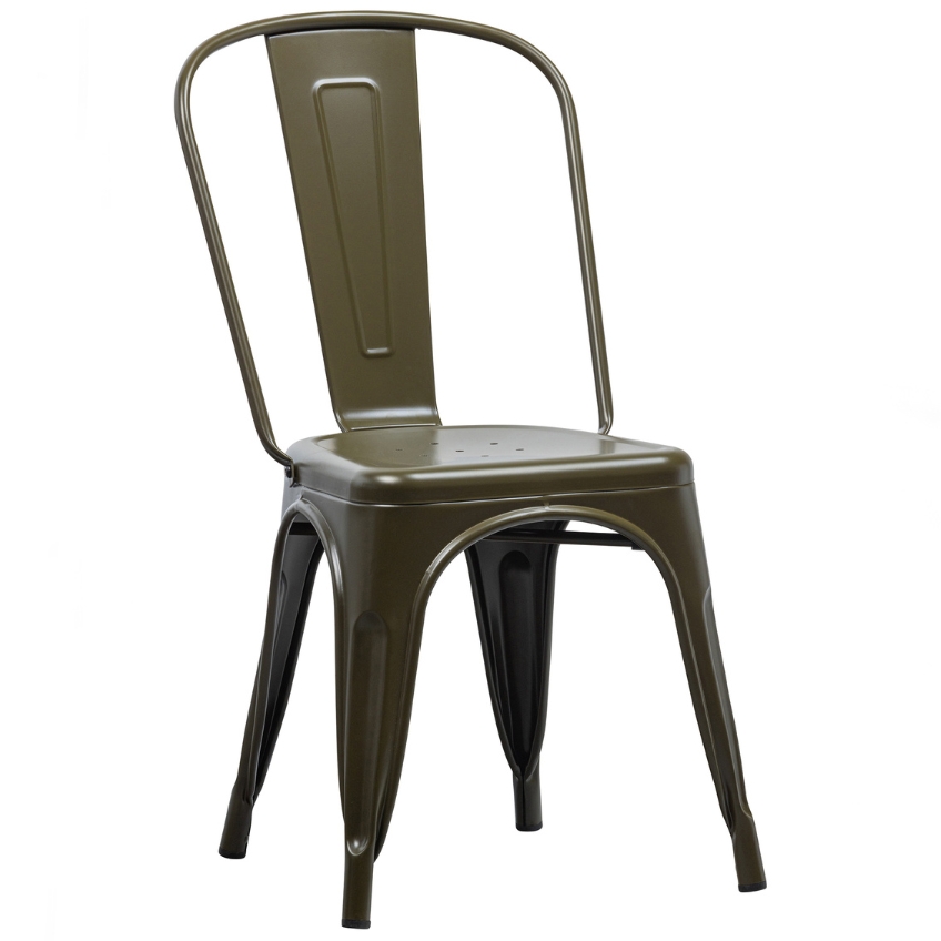 Hoorns Tmavě zelená kovová jídelní židle Dean Hoorns
