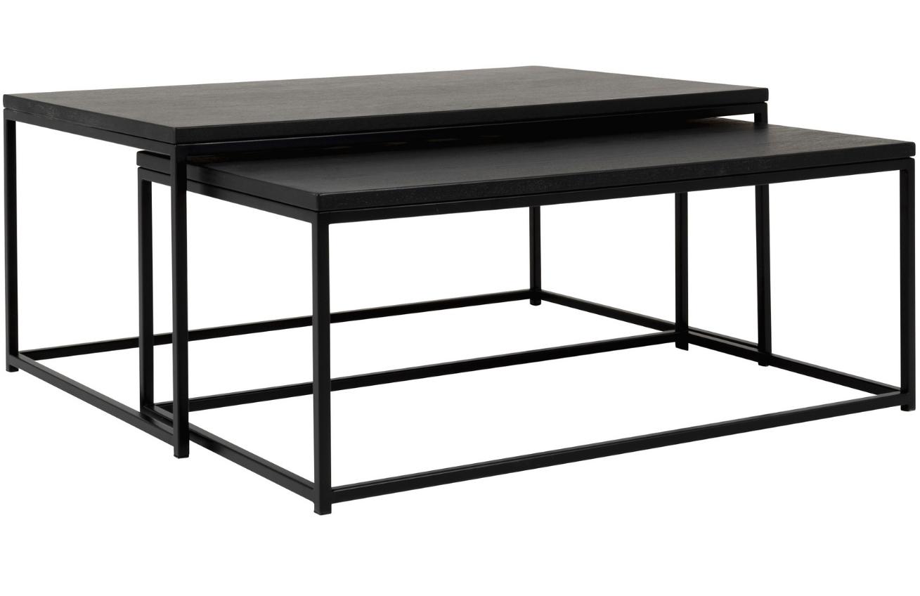 Set dvou matně černých konferenčních stolků Tenzo Lipp 100/95 x 60/50 cm Tenzo
