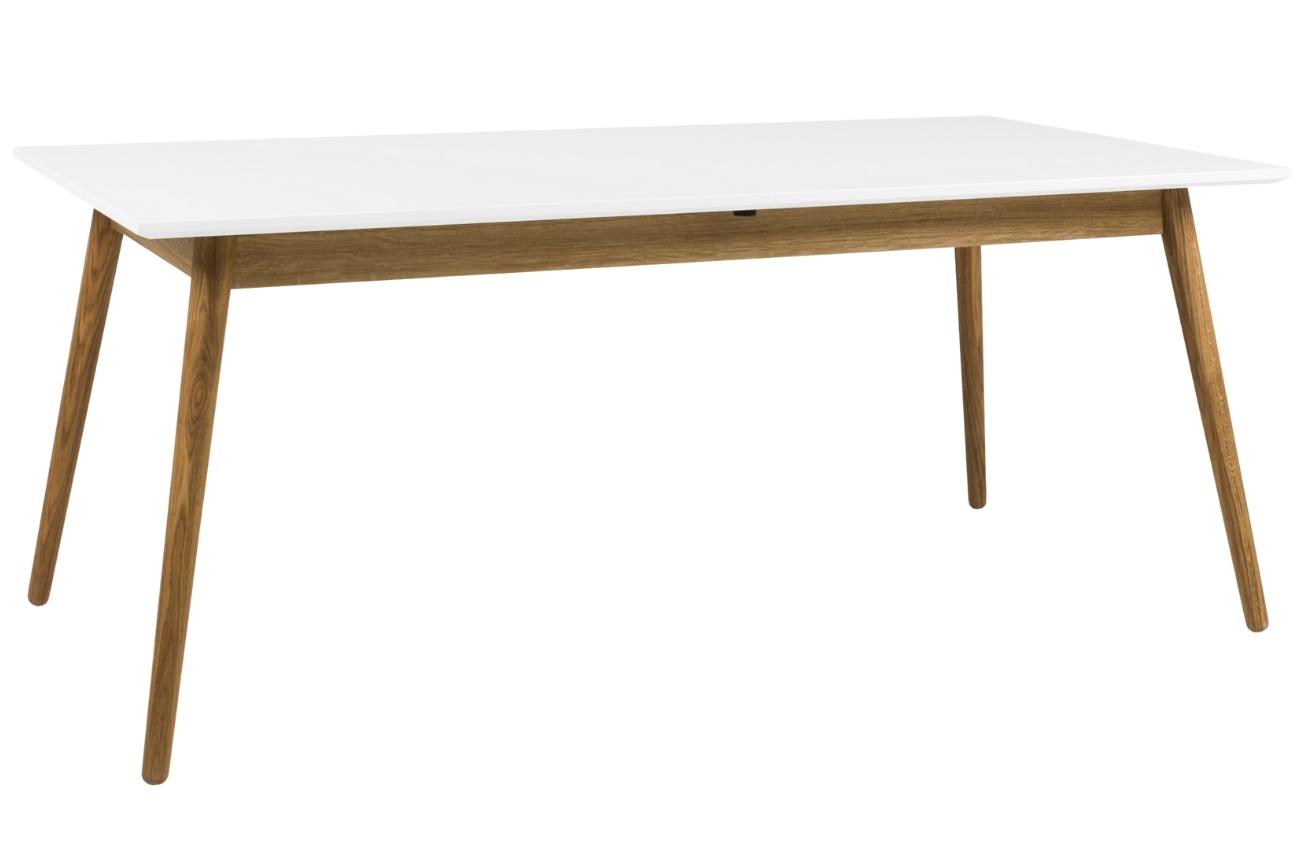 Matně bílý lakovaný rozkládací jídelní stůl Tenzo Dot 180/240 x 90 cm Tenzo
