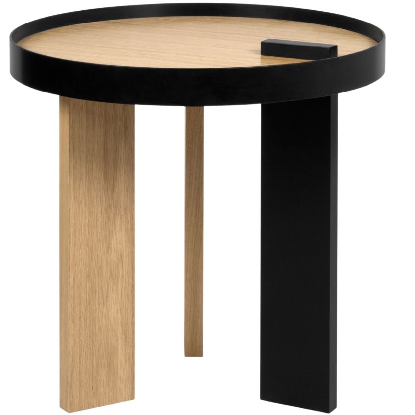 Černý dubový odkládací stolek TEMAHOME Bruno 50 cm Temahome