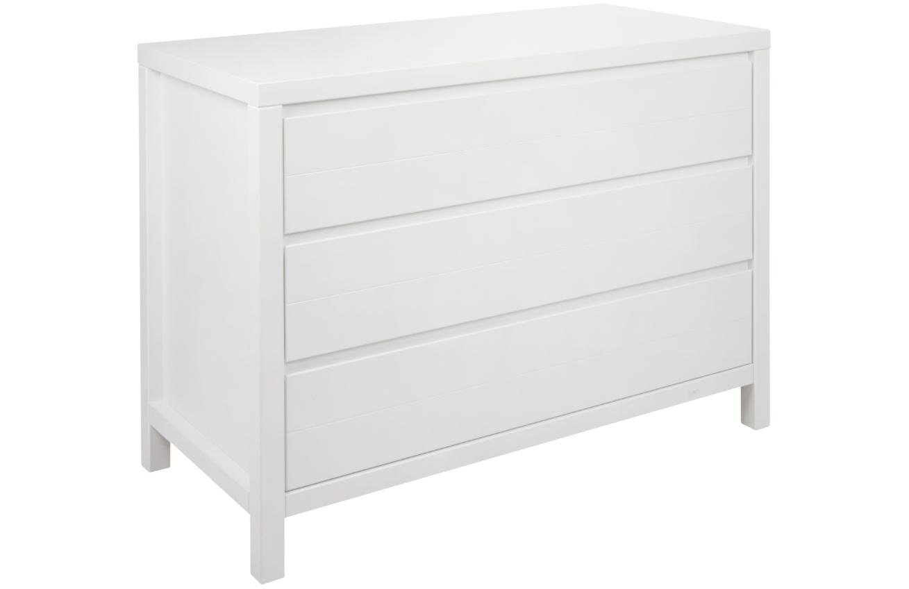 Bíle lakovaná přebalovací komoda Quax Stripes 113 x 56 cm Quax