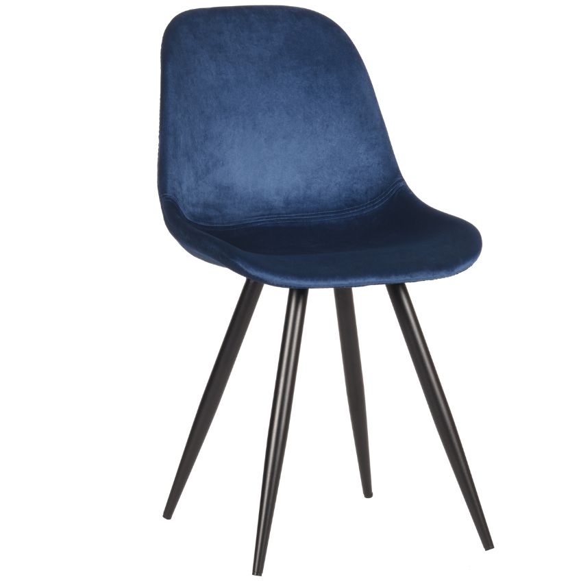 Modrá sametová jídelní židle LABEL51 Capri Label51