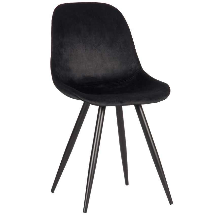 Černá sametová jídelní židle LABEL51 Capri Label51