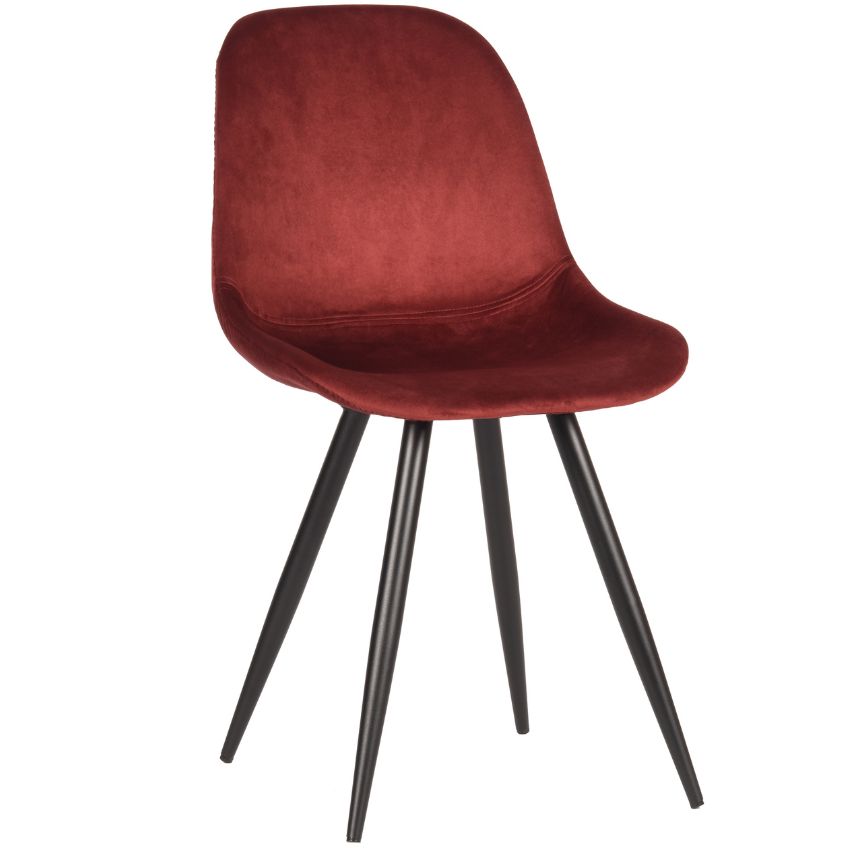 Vínově červená sametová jídelní židle LABEL51 Capri Label51