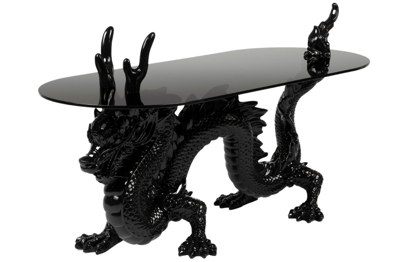 Černý skleněný konferenční stolek Bold Monkey Dragonized Bastard 100 x 45 cm Bold Monkey