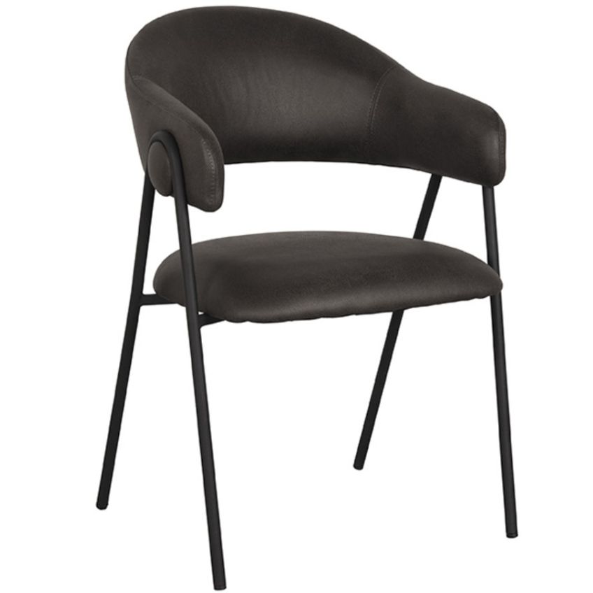 Antracitově šedá koženková jídelní židle LABEL51 Lowen Label51