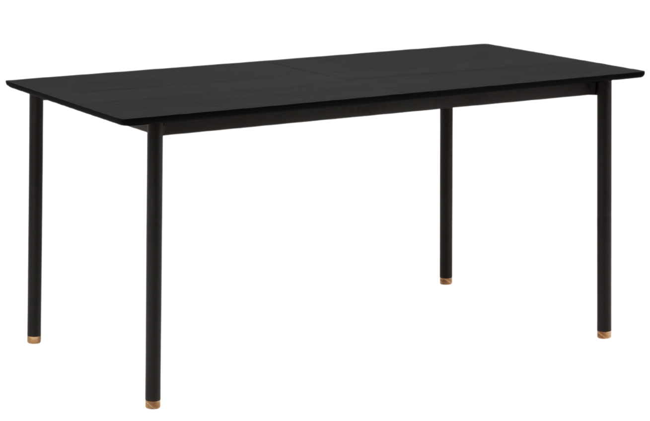 Černý dubový rozkládací jídelní stůl MICADONI KAVIR 120/180 x 80 cm Micadoni