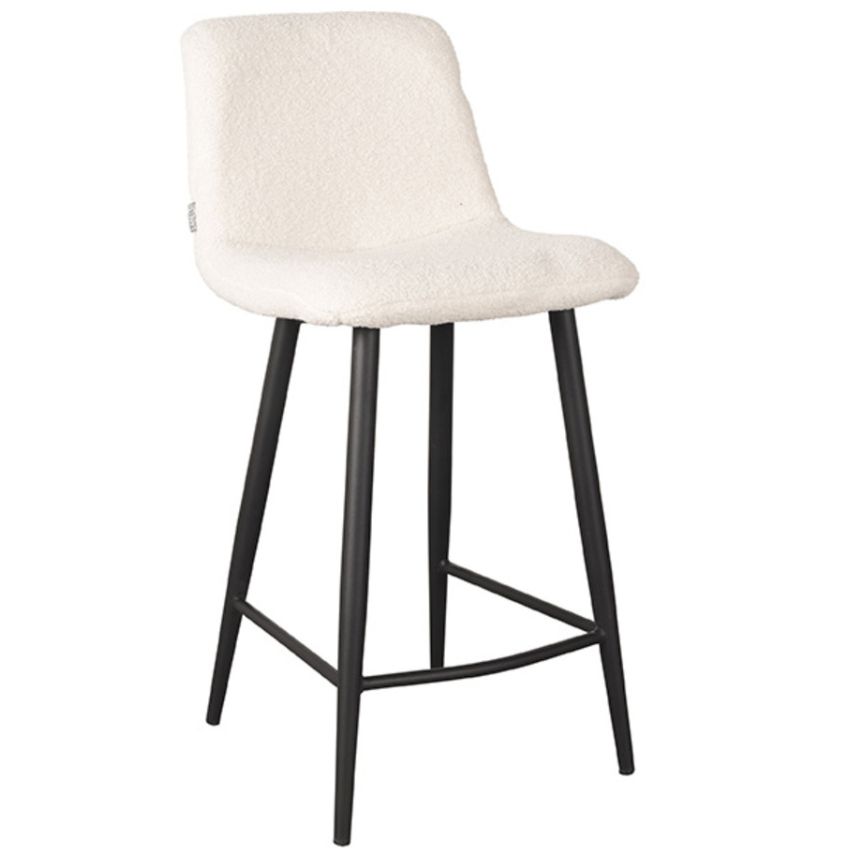 Bílá látková barová židle LABEL51 Jep 65 cm Label51