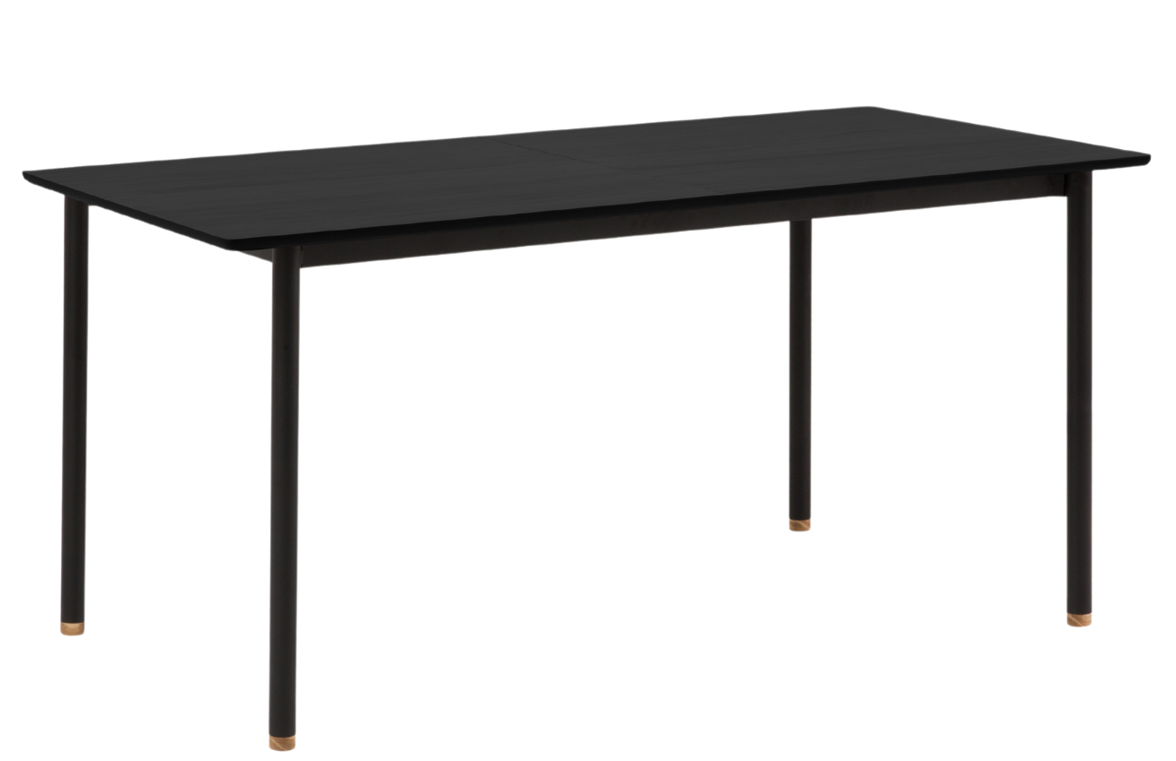 Černý dubový rozkládací jídelní stůl MICADONI KAVIR 140/200 x 90 cm Micadoni