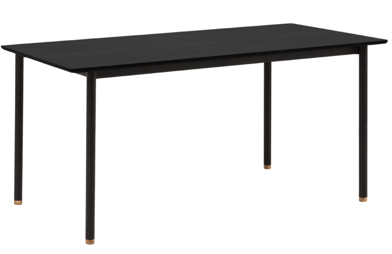 Černý dubový rozkládací jídelní stůl MICADONI KAVIR 160/220 x 90 cm Micadoni