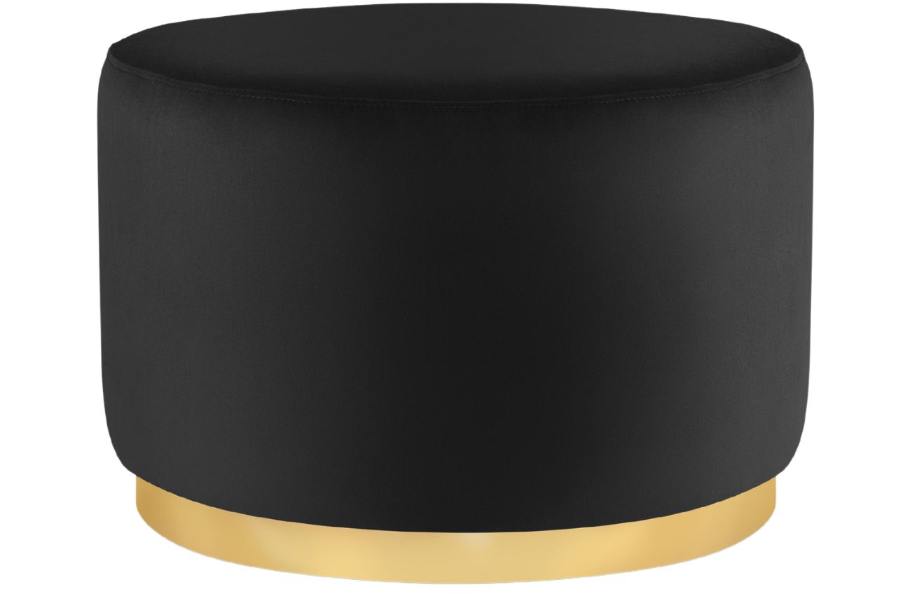Černý sametový puf MICADONI Goct 62 cm Micadoni