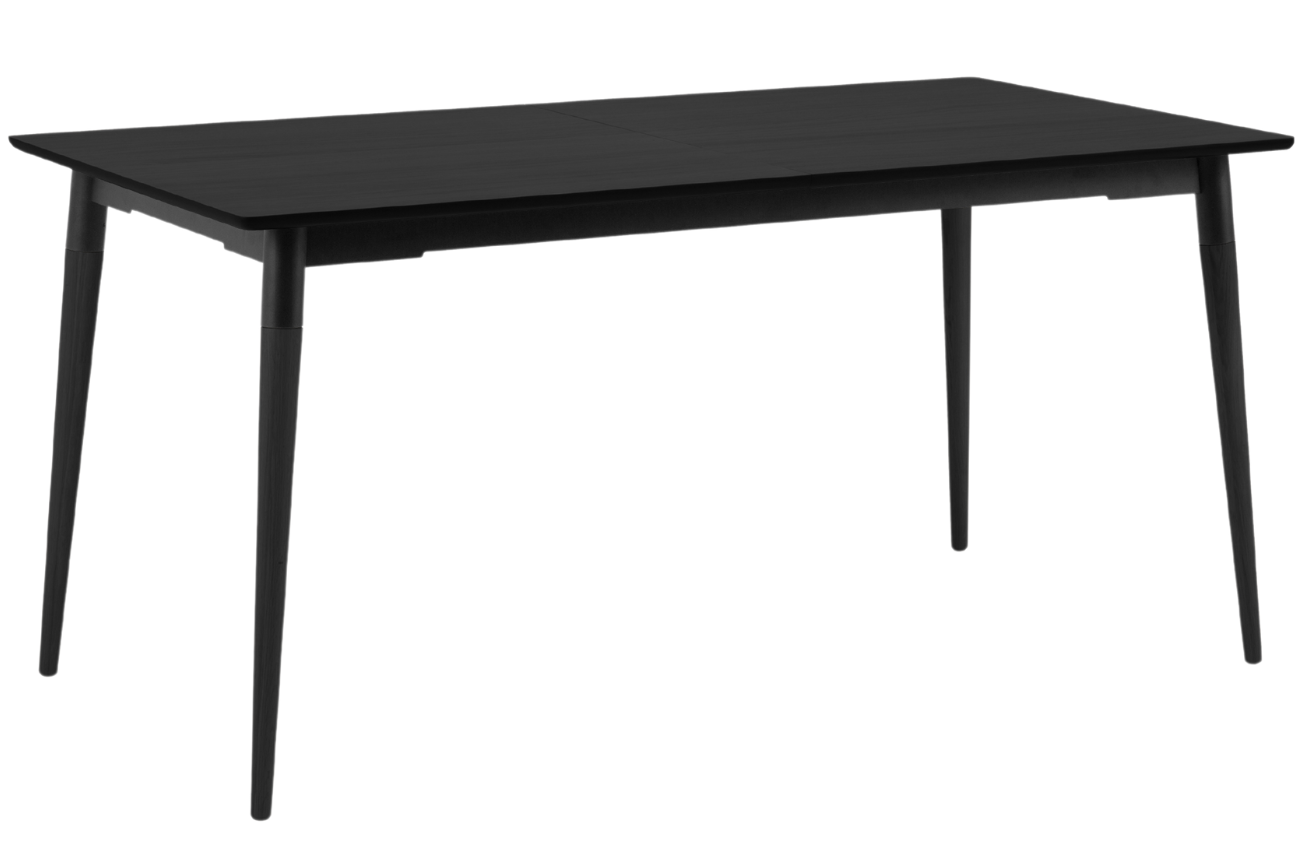 Černý dubový rozkládací jídelní stůl MICADONI SALAR 140/200 x 90 cm Micadoni