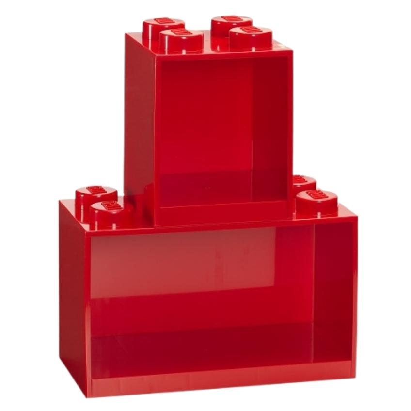 Set dvou červených nástěnných polic LEGO® Brick Lego®