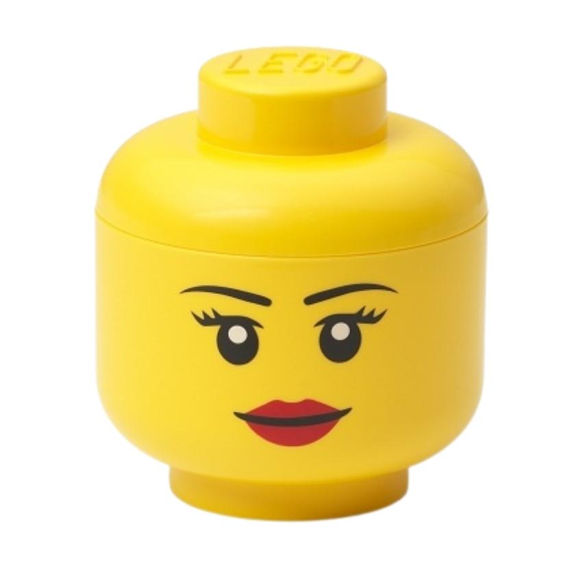 Žlutý úložný box ve tvaru hlavy LEGO® Girl mini 12 cm Lego®