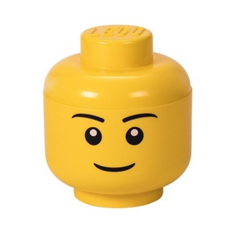 Žlutý úložný box ve tvaru hlavy LEGO® Boy 19 cm Lego®