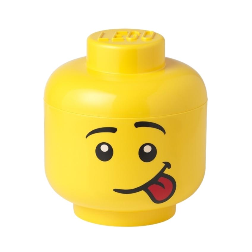 Žlutý úložný box ve tvaru hlavy LEGO® Silly 24 cm Lego®
