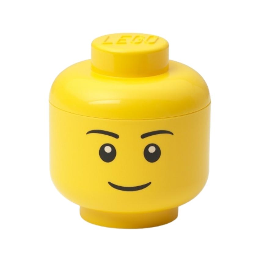 Žlutý úložný box ve tvaru hlavy LEGO® Boy mini 12 cm Lego®