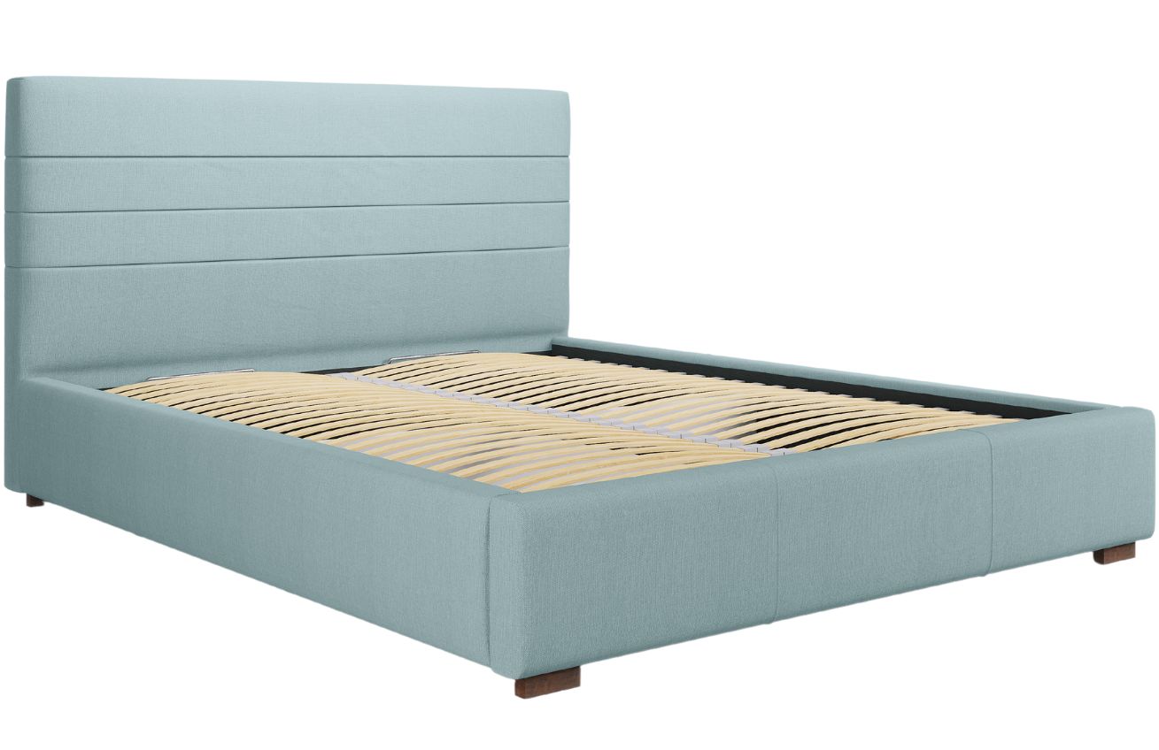 Světle modrá látková postel MICADONI Aranda 140 x 200 cm Micadoni