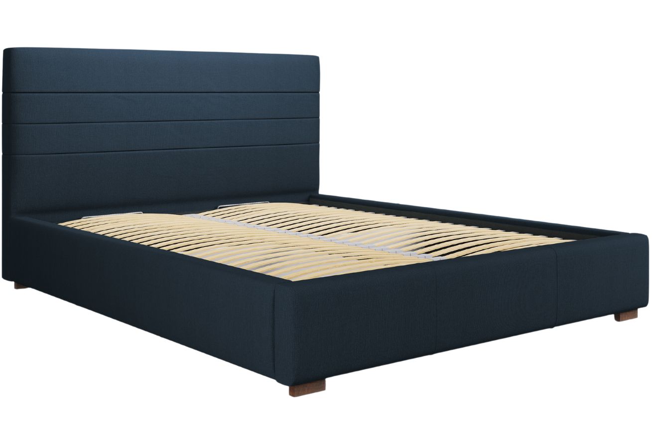 Modrá látková postel MICADONI Aranda 140 x 200 cm Micadoni