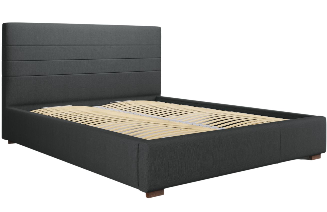 Tmavě šedá látková postel MICADONI Aranda 160 x 200 cm Micadoni