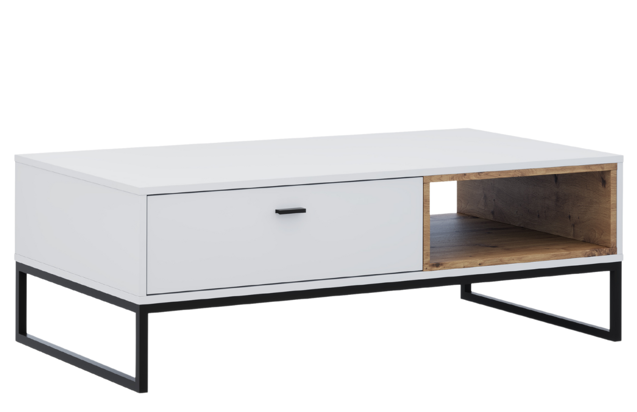 Bílý lakovaný konferenční stolek MICADONI OLIS 120 x 42 cm Micadoni