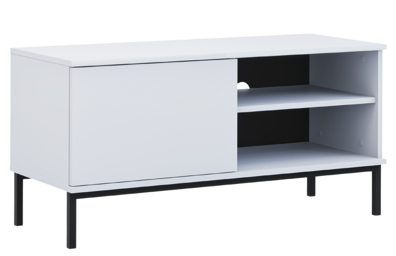 Bílý lakovaný televizní stolek MICADONI QUERY 101 x 41 cm Micadoni