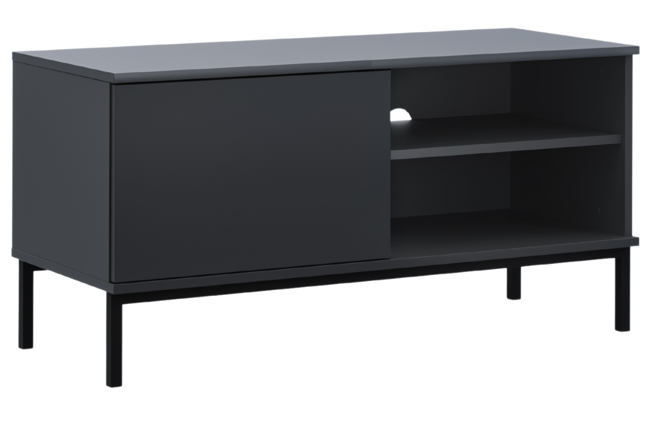 Černý lakovaný televizní stolek MICADONI QUERY 101 x 41 cm Micadoni