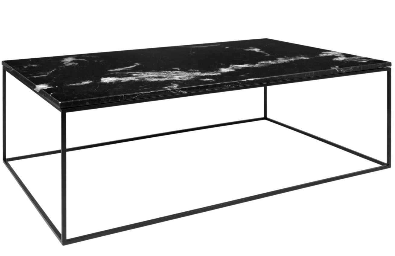 Černý mramorový konferenční stolek TEMAHOME Gleam 120 x 75 cm s černou podnoží Temahome