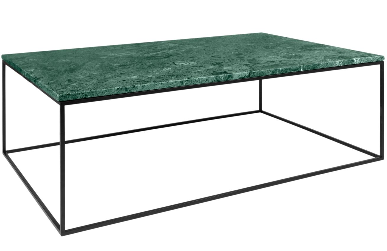 Zelený mramorový konferenční stolek TEMAHOME Gleam 120 x 75 cm s černou podnoží Temahome
