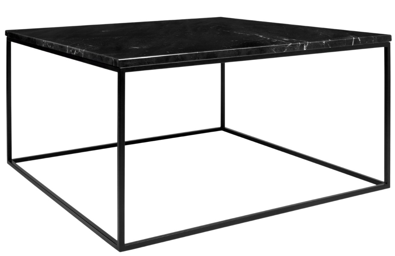 Černý mramorový konferenční stolek TEMAHOME Gleam 75x75 cm s černou podnoží Temahome