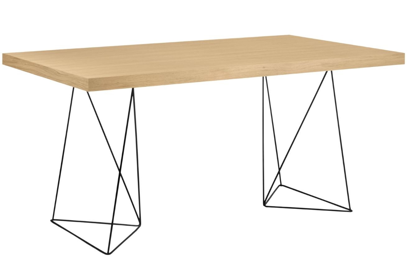 Dubový pracovní stůl TEMAHOME Multi 160 x 90 cm s černou podnoží Temahome