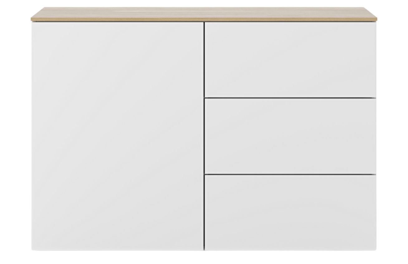 Bílá komoda TEMAHOME Join 120 x 50 cm s dubovou deskou Temahome