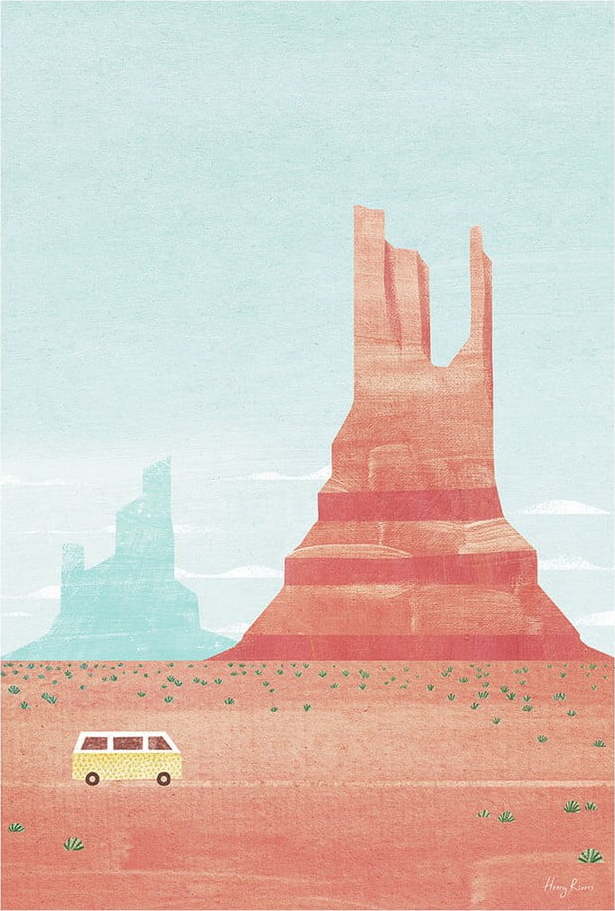 Plakát 30x40 cm Monument Valley - Travelposter Travelposter