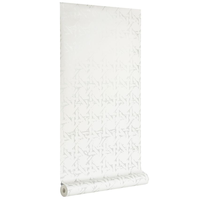 Bílo stříbrná tapeta na zeď Kave Home Viveka 10 x 0