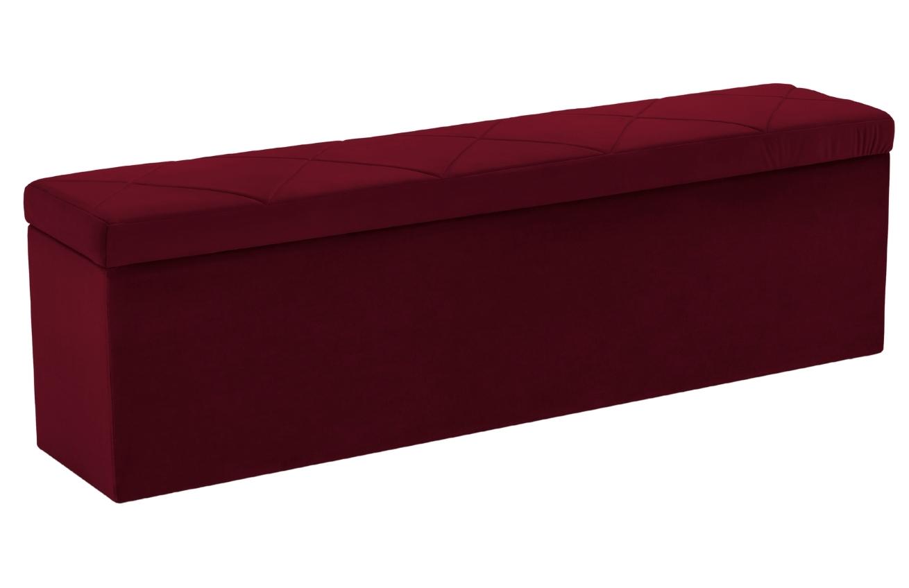 Vínově červená sametová lavice s úložným boxem Windsor & Co Superb 180 cm Windsor & Co